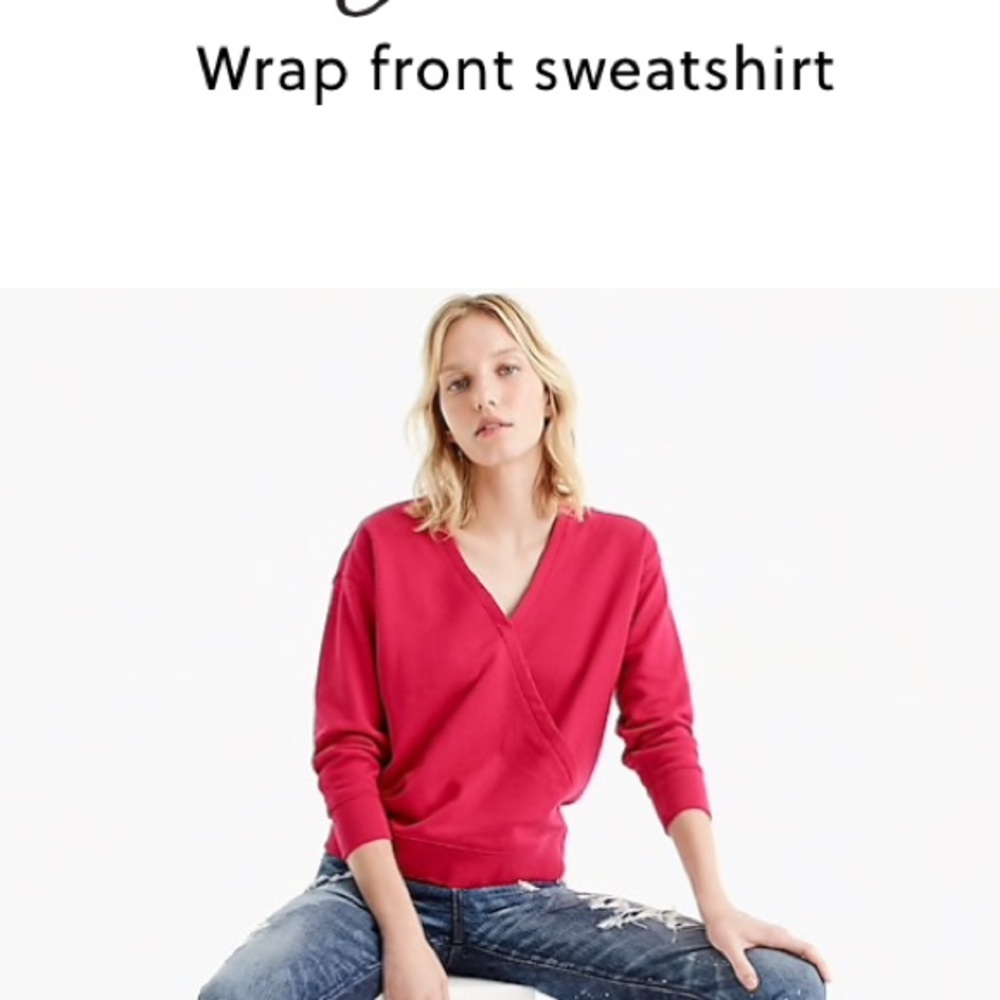 J. Crew wrap front sweater in black